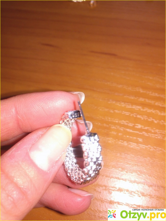 Серебряные серьги-кольца с Алиэкспресс фото4