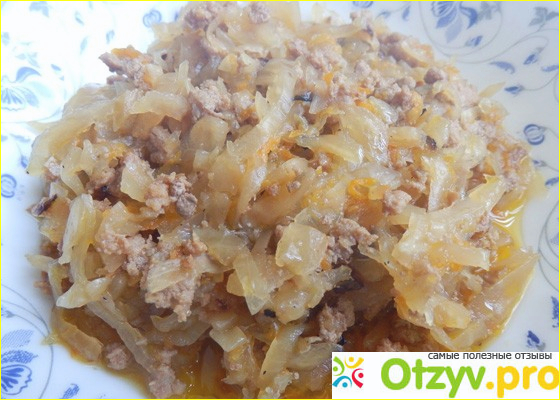 Тушенная капуста острая с фаршем.