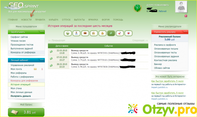 Отзыв о Seosprint.net