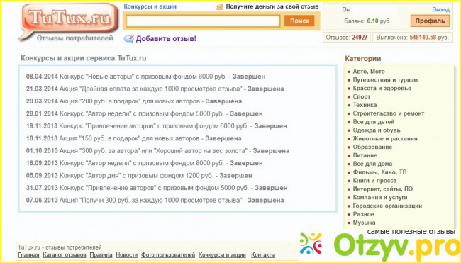 Отзыв о Отзывы потребителей - tutux.ru