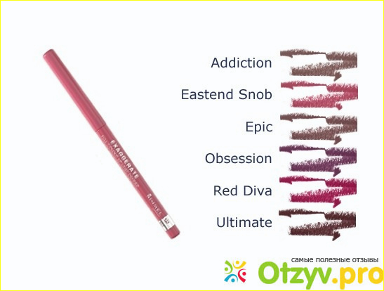 Отзыв о Карандаш для губ Exaggerate Automatic Lip Liner Rimmel