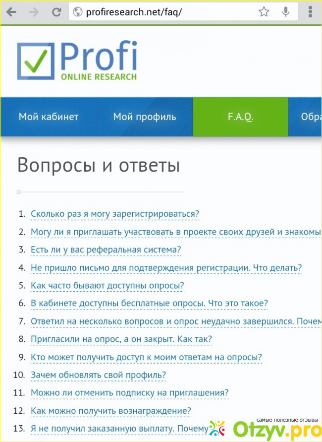 Profi Online Research - платные опросы фото1