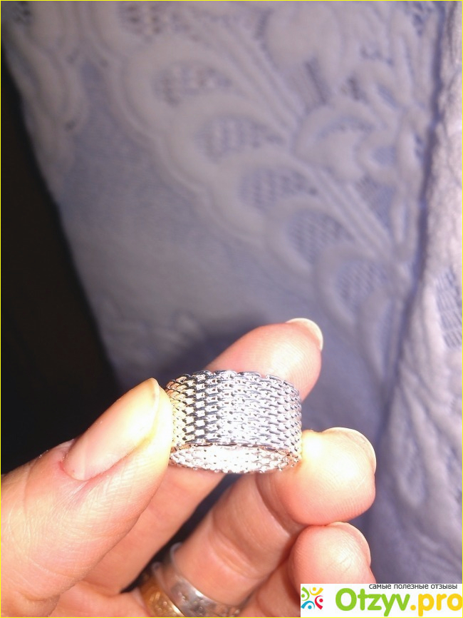 Сетчатое серебряное кольцо Алиэкспресс фото3