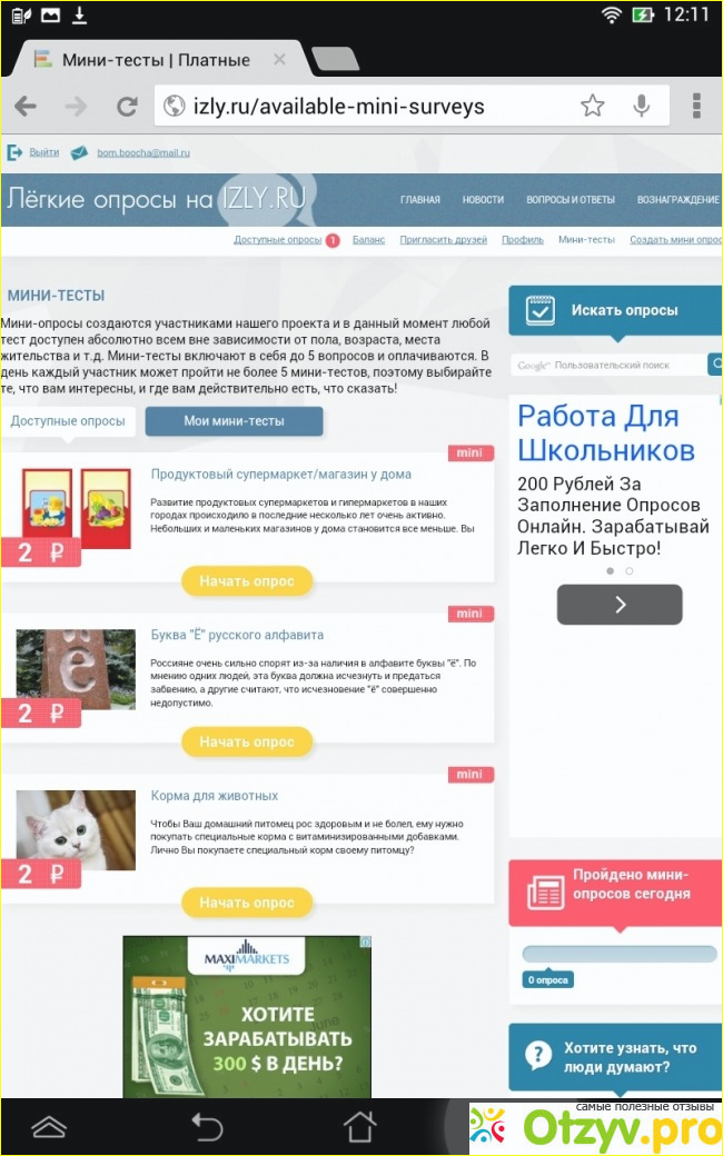 Платный опросник izly.ru фото1