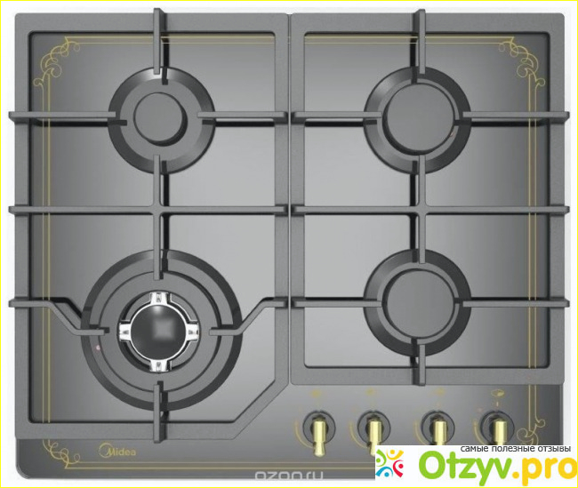 Встраиваемая газовая варочная панель Midea Q 402 GFD-RW фото1
