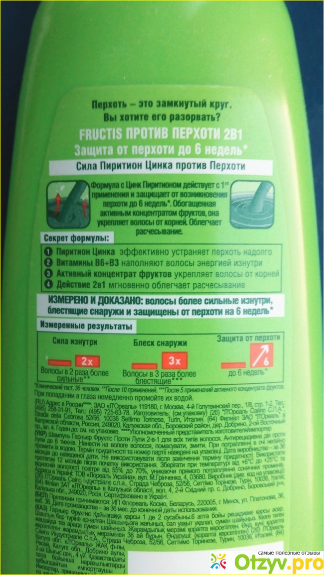 Отзыв о Шампунь Garnier Fructis против перхоти 2 в 1