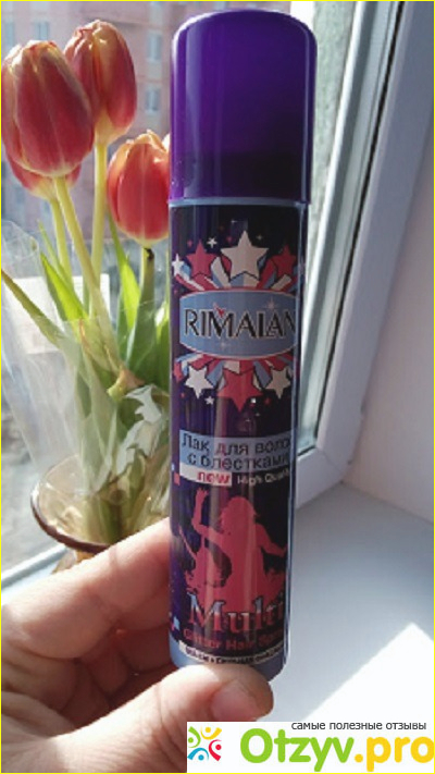 Отзыв о Лак для волос RIMALAN Multi Gitter Hair Spray с блестками 75 ml