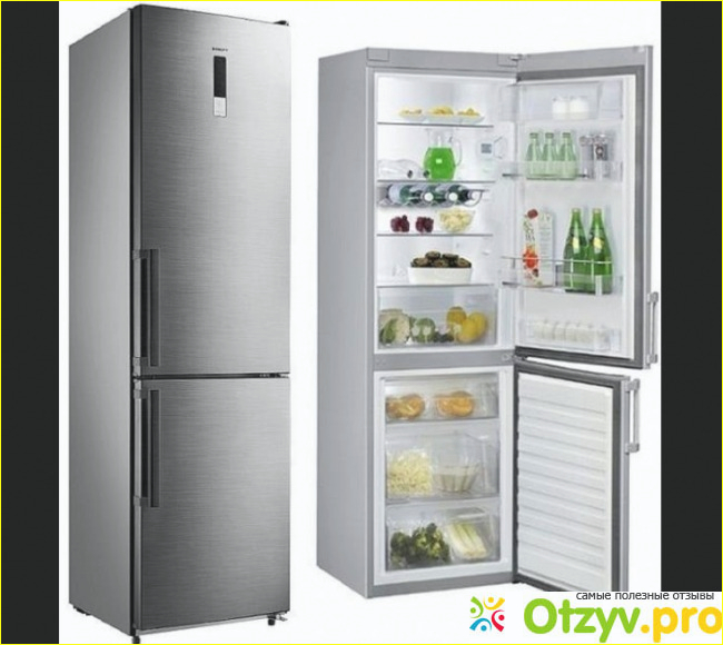 Двухкамерный холодильник Kraft KFHD-400 RINF - холодильное отделение.