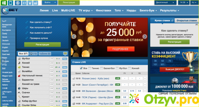 Отзыв о 1xBet.com -букмекерская контора