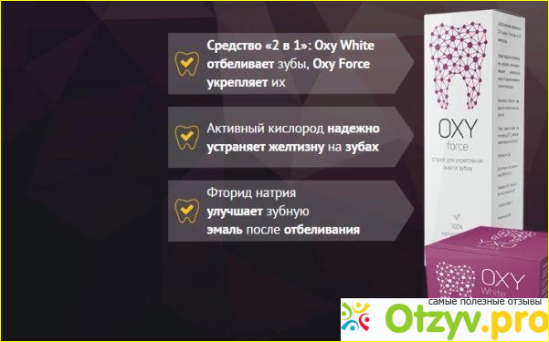 Что входит в состав Oxy для отбеливания зубов