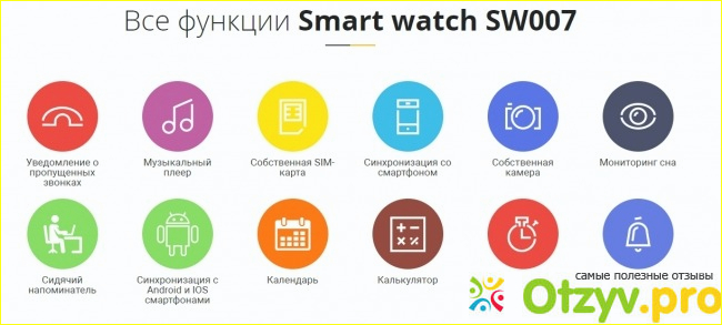 Основные функции Smart Watch SW007