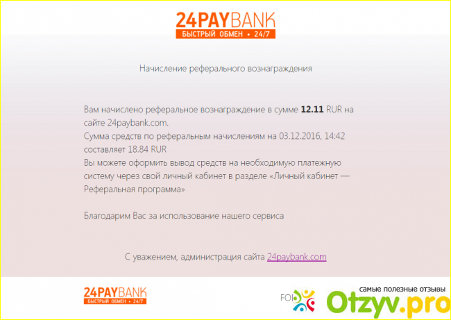 Отзыв о Отзывы 24paybank