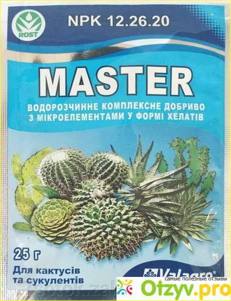 Отзыв о Удобрение для кактусов и суккулентов Master