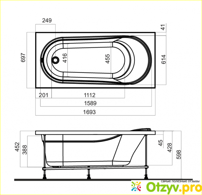 Покупка Акриловой ванны Joy 170x70мм.