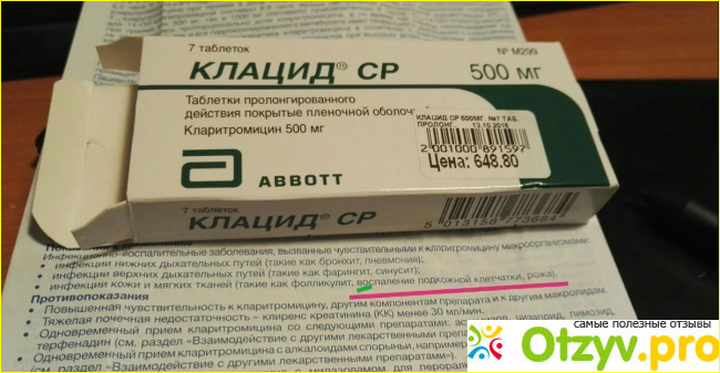 Инструкция по применению лекарственного препарата Клацид 500.