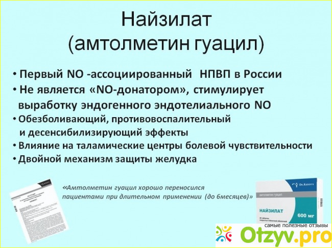 Инструкция по применению препарата Найзилат: состав, назначение, применение, побочные эффекты