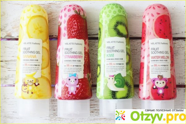 Гель для лица и тела многофункциональный MILATTE FASHIONY FRUIT SOOTHING GEL - KIWI фото1