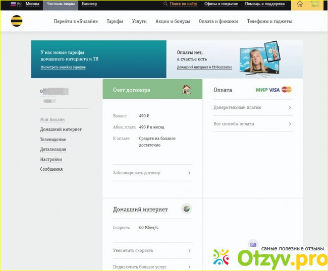 Отзыв о Билайн интернет домашний интернет отзывы