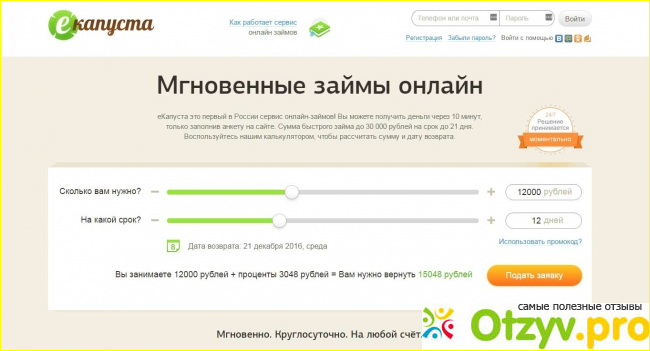 Отзыв о Развод - Екапуста – отзывы и обзор сервиса займов ekapusta.com