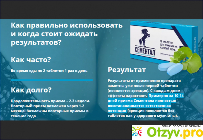 Плюсы Сементала, результат от приема.