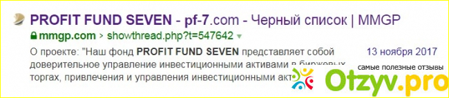 Отзыв о Profit Fund Seven