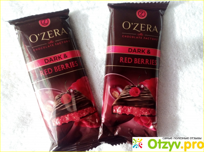 Отзыв о КДВ шоколад горький с начинкой из малины и вишни Dark & Red berries OZera 90 г