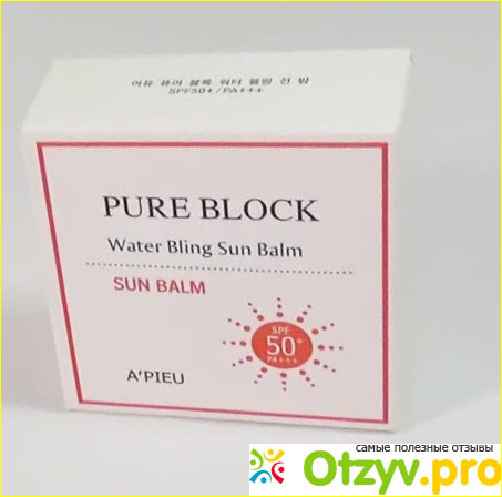 Отзыв о Солнцезащитный бальзам Pure Block Water Bling Sun Balm A'PIEU