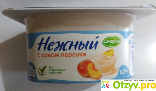 Отзыв о Campina нежный йогуртный продукт с соком персика