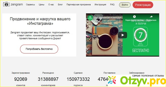 Раскрутка Instagram с помощью Zengram.ru.