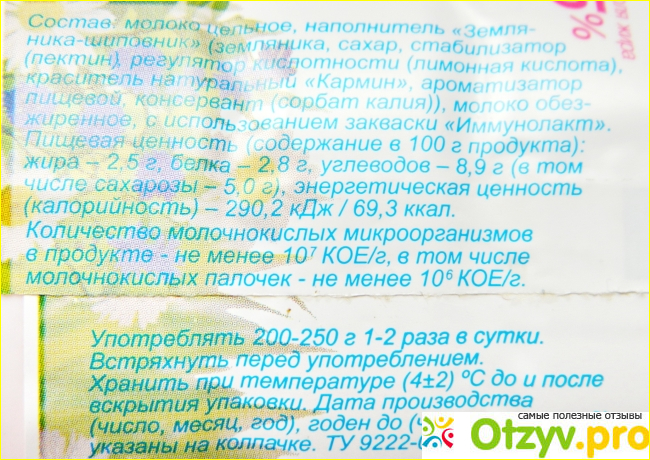 Биопродукт Иммунолакт с фруктово-ягодным наполнителем Земляника-шиповник фото1