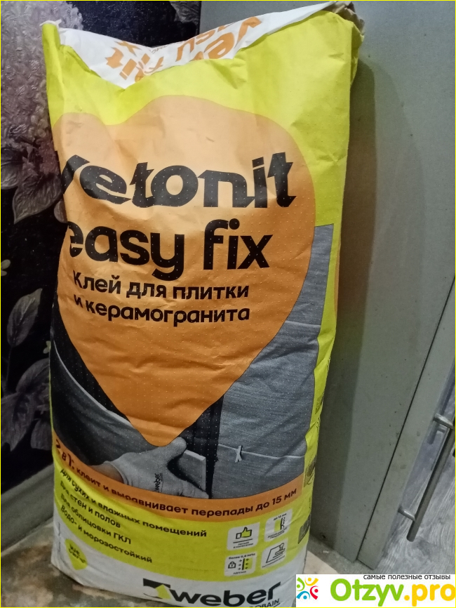 Отзыв о Плиточный клей Vetonit Easy Fix