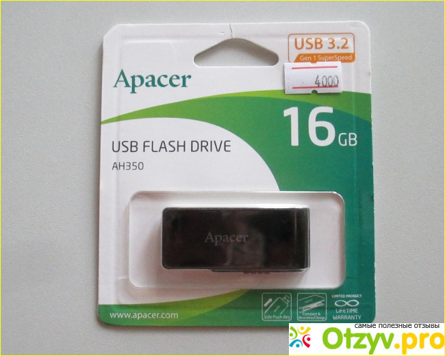 Отзыв о Сверхскоростной флэш-накопитель USB Flash drive 3.2 AH350 16 GB Apacer