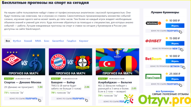 Отзыв о Stavkinasport.ru