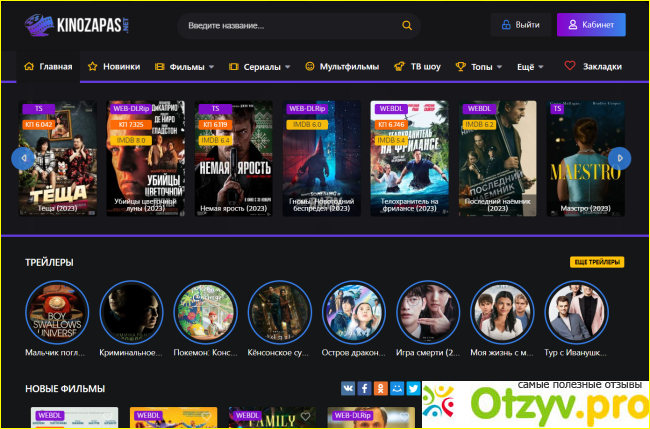 Отзыв о Kinozapas.net - лучший сайт с фильмами и сериалами