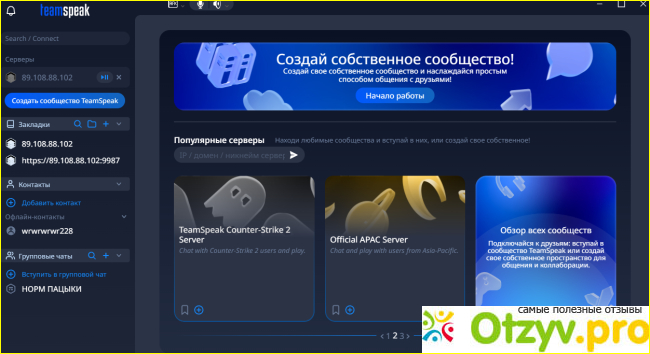 Отзыв о TeamSpeak